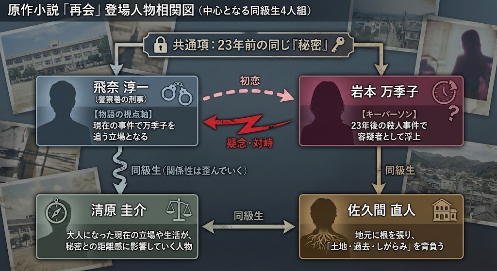 原作小説「再会」の簡単な相関図