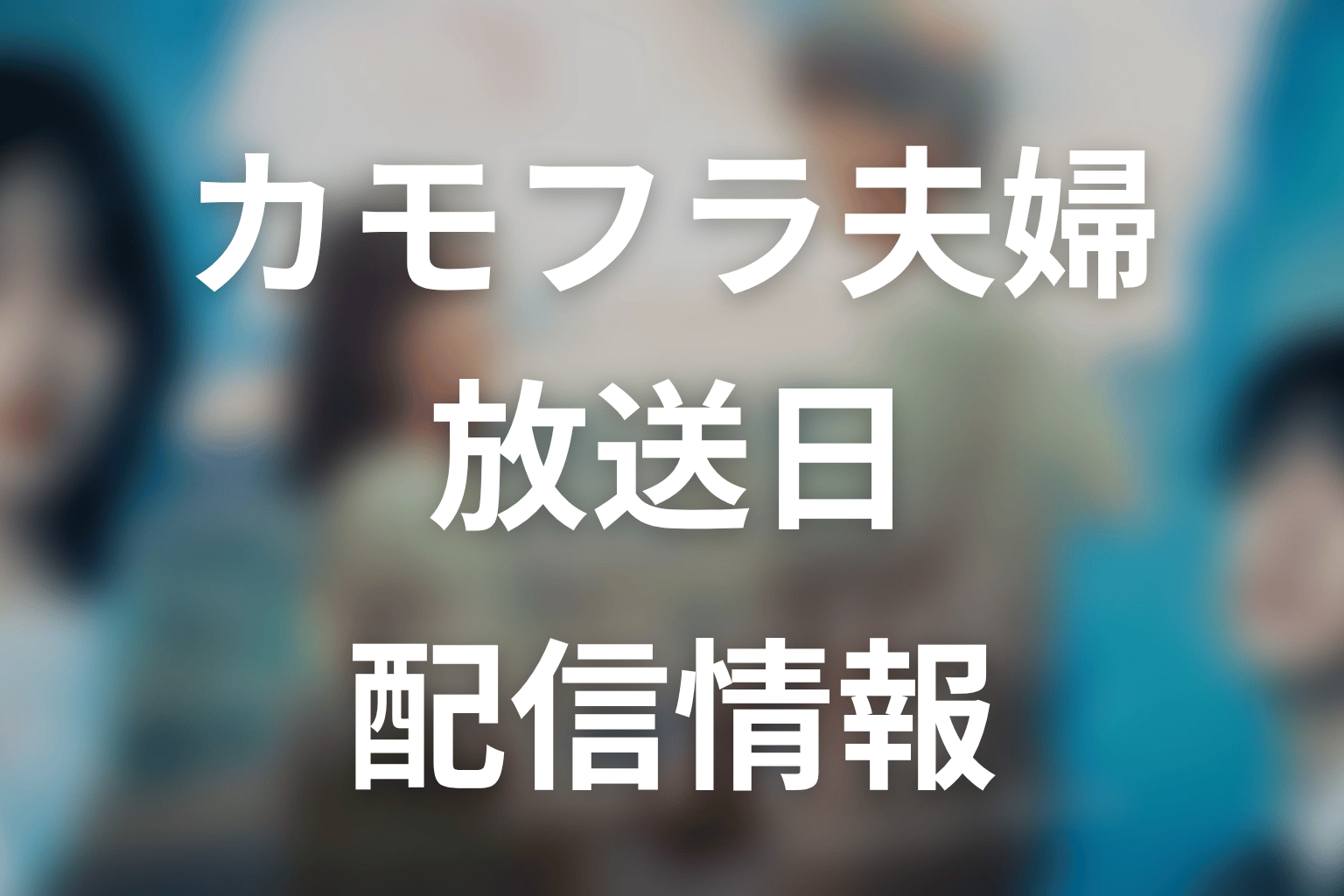 【もう1度夫婦になりますか？～カモフラージュ夫婦～】はいつから放送？放送局・配信情報