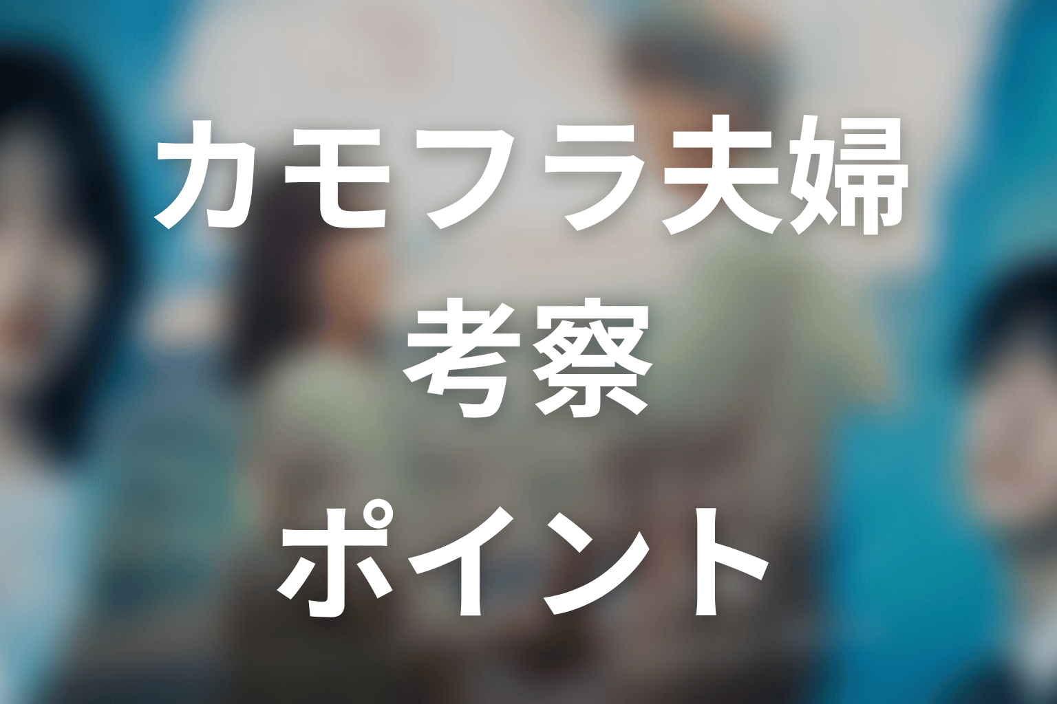 【もう1度夫婦になりますか？～カモフラージュ夫婦～】の考察ポイント