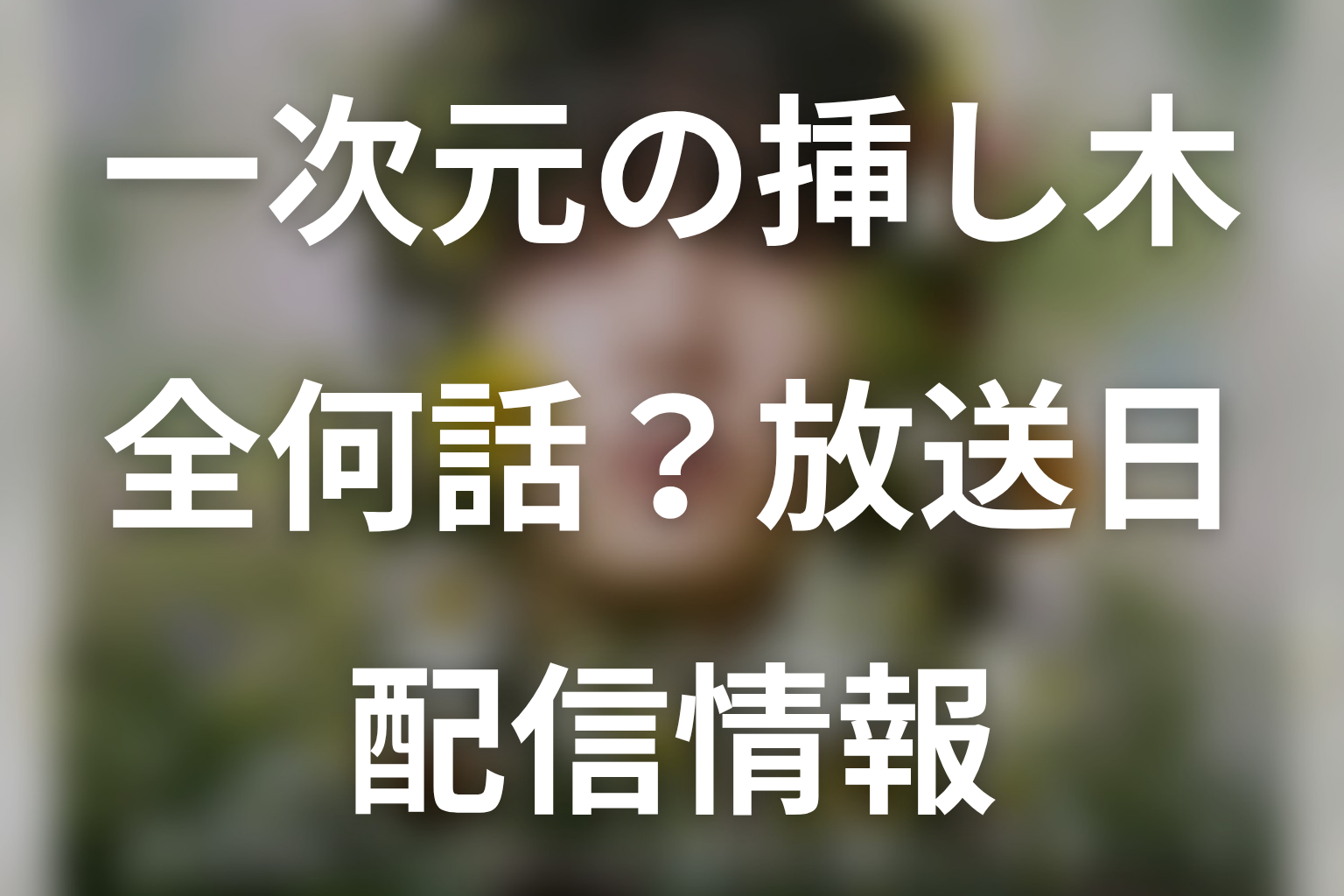 ドラマ「一次元の挿し木」は全何話？放送日・配信情報