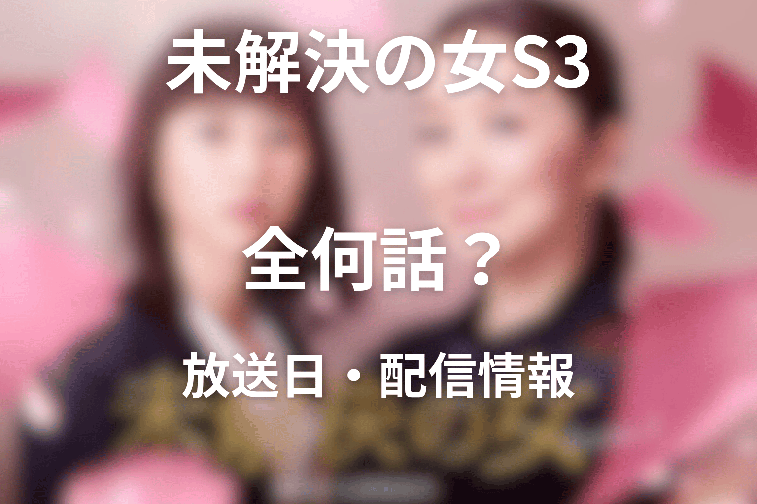 ドラマ「未解決の女 シーズン3」は全何話?放送日・配信情報