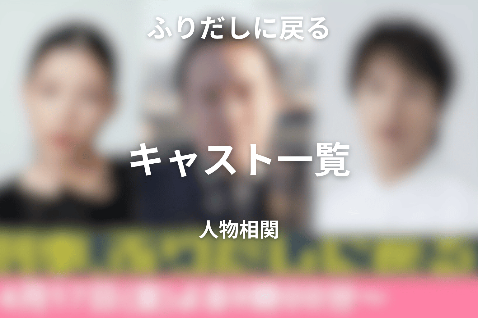 ドラマ「刑事、ふりだしに戻る」のキャスト・人物相関