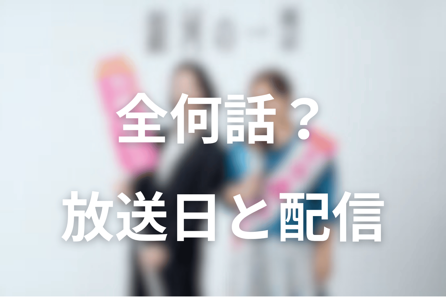 ドラマ「銀河の一票」は全何話？放送日・配信情報