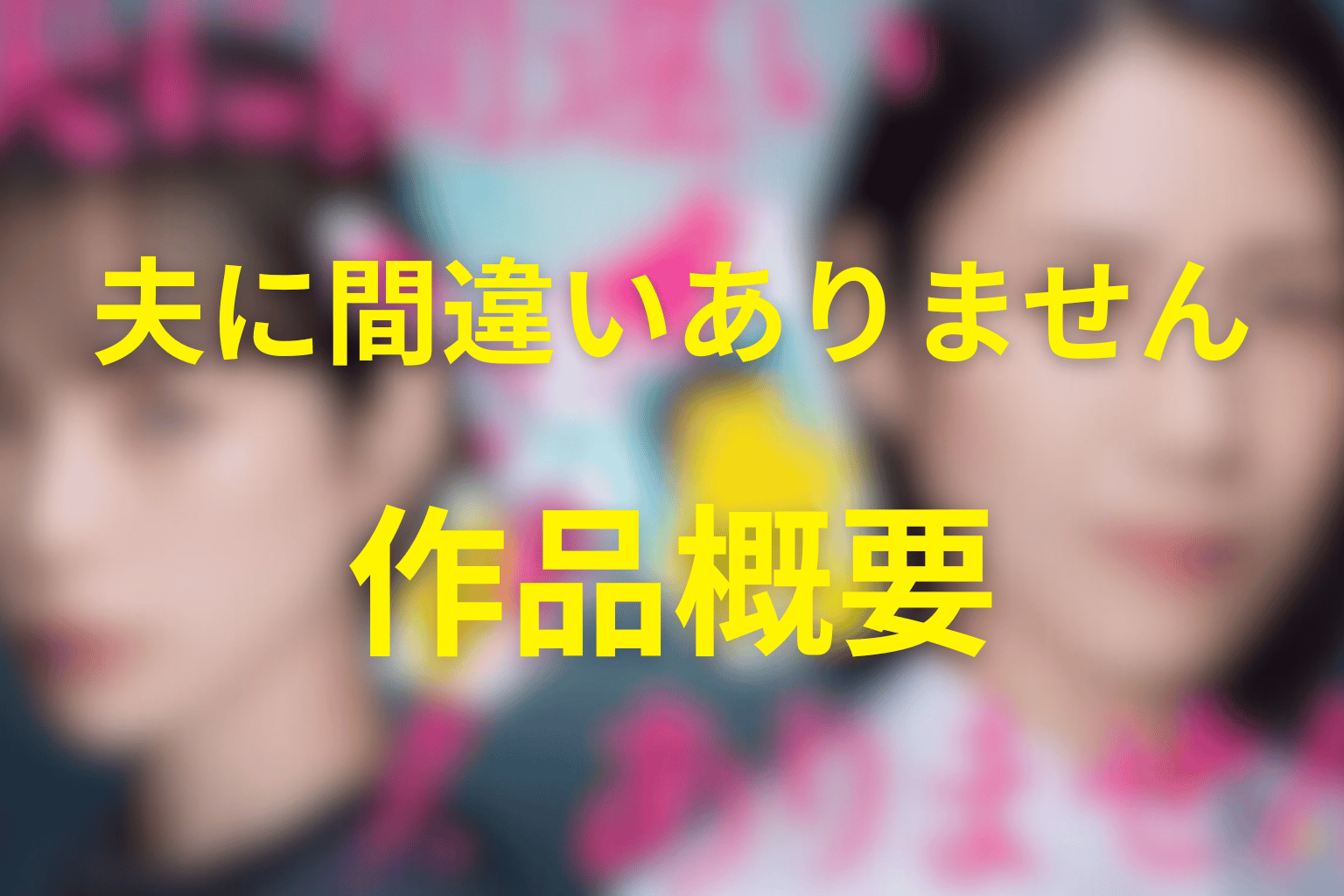 ドラマ『夫に間違いありません』の作品概要