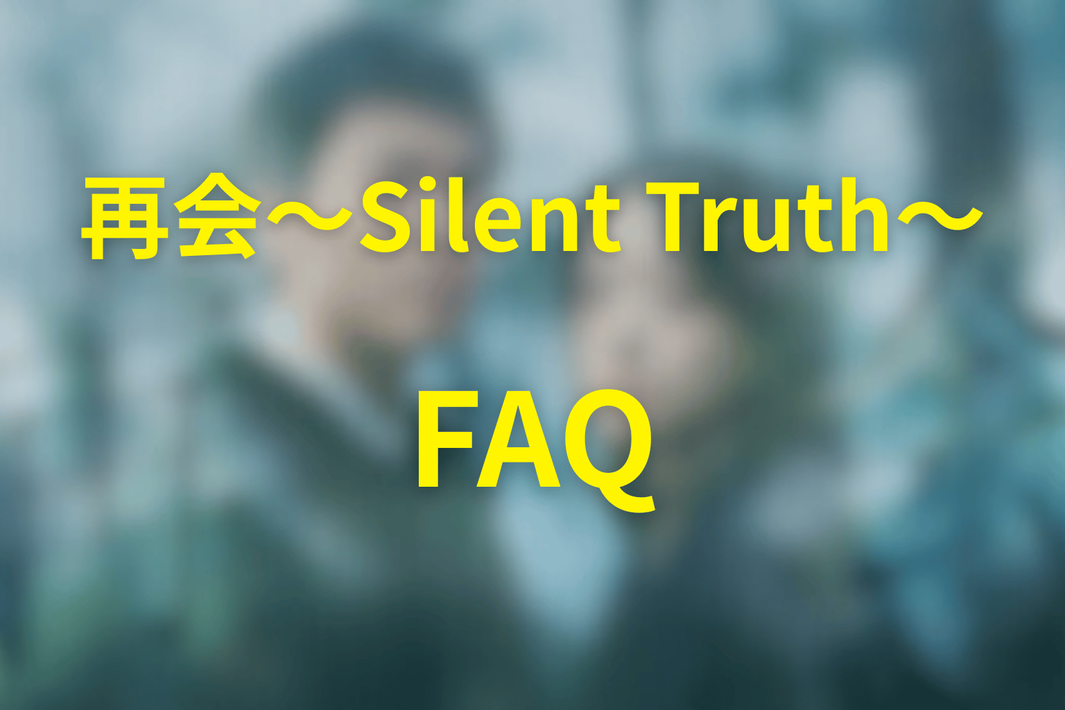 ドラマ『再会~Silent Truth~』のFAQ