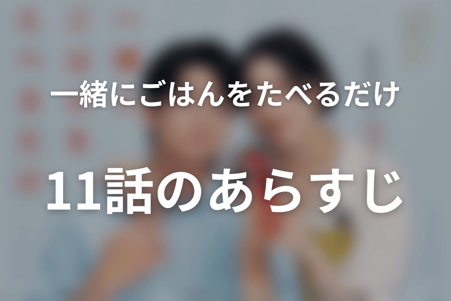 一緒にごはんをたべるだけ 11話 あらすじ画像