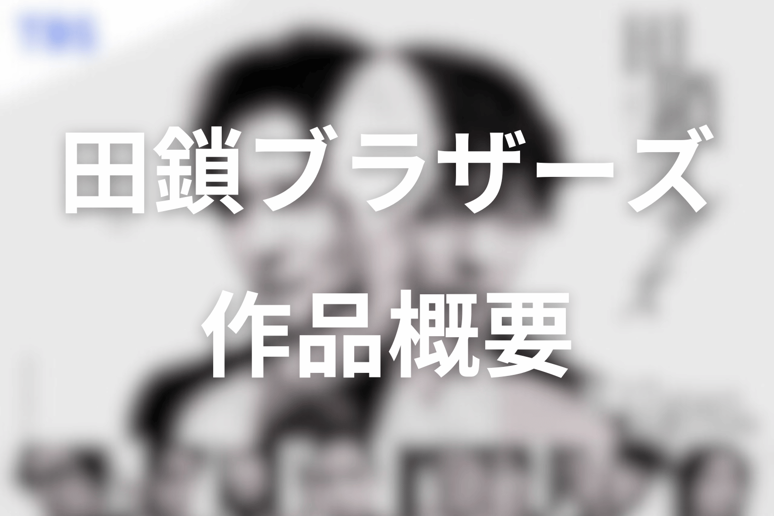ドラマ「田鎖ブラザーズ」の作品概要