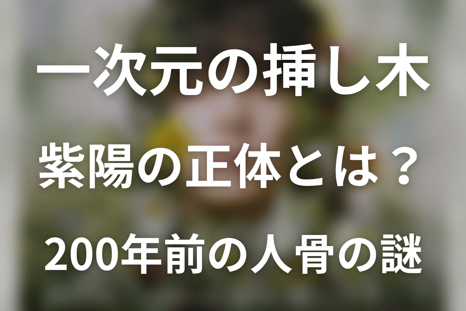 紫陽の正体は?200年前の人骨とDNAが一致した理由